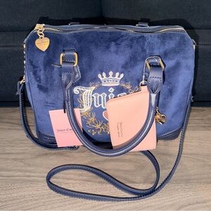 Juicy Couture Blue  Velvet and Women's Bag
